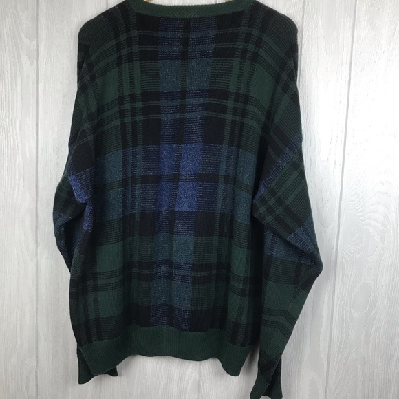 Vintage Nautica classic green and blue plaid sweater 90’s - Picture 4 of 5